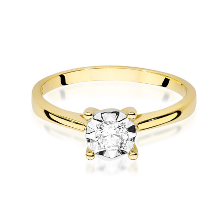 Pierścionek W447 Diament 0,20ct żółte złoto