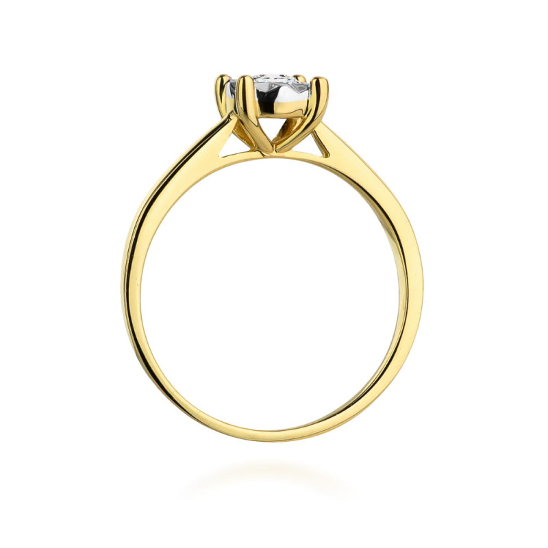 Pierścionek W447 Diament 0,20ct żółte złoto
