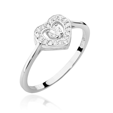 Pierścionek W442 Diament 0,10ct białe złoto
