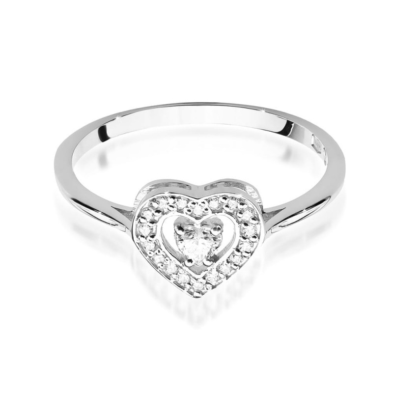 Pierścionek W442 Diament 0,10ct białe złoto