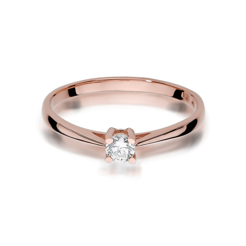 Pierścionek W367 Diament 0,15ct różowe złoto