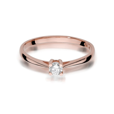 Pierścionek W367 Diament 0,15ct różowe złoto
