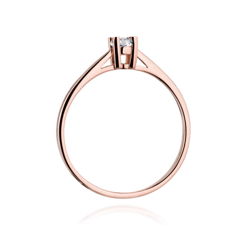 Pierścionek W367 Diament 0,15ct różowe złoto