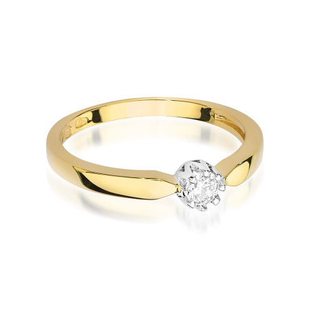 Pierścionek W450B Diament 0,15ct żółte złoto