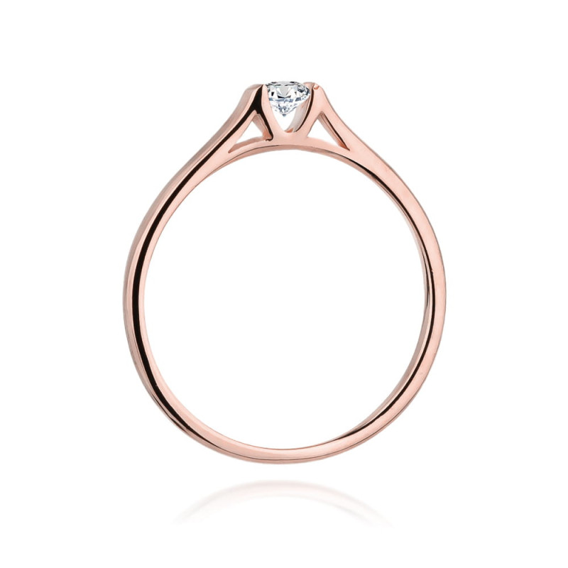 Pierścionek W369 Diament 0,15ct różowe złoto