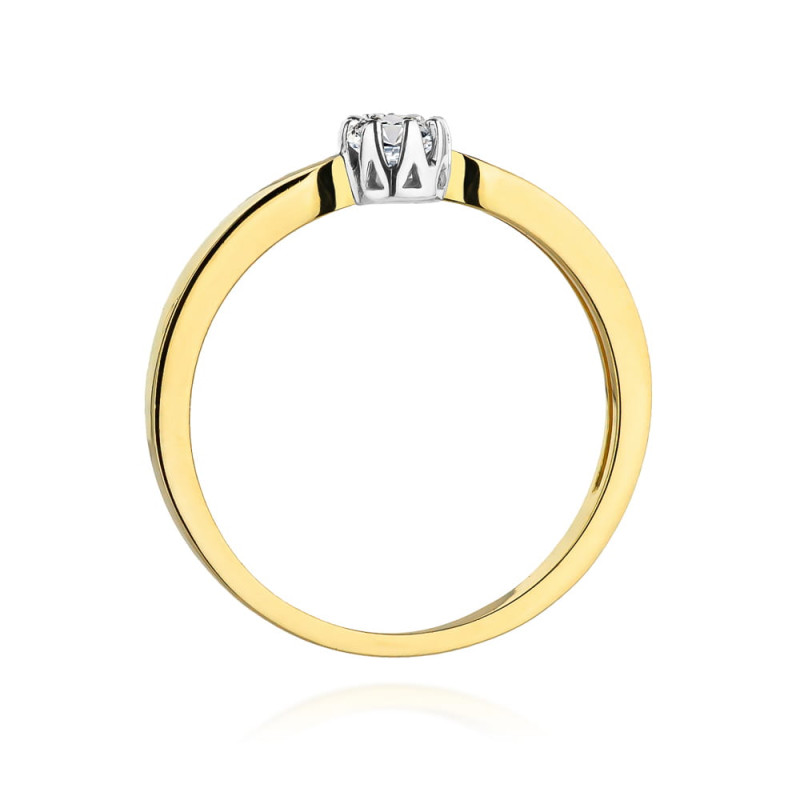 Pierścionek W450B Diament 0,15ct żółte złoto