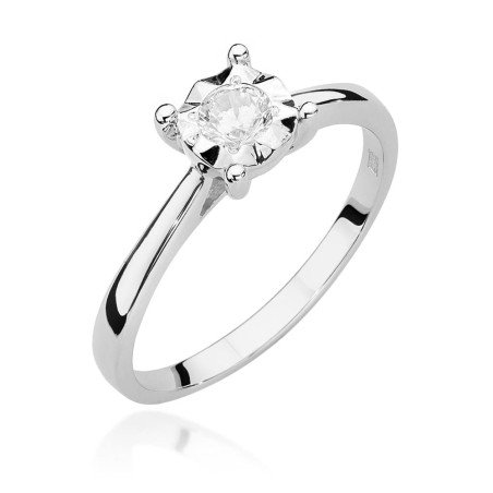 Pierścionek W447 Diament 0,20ct białe złoto