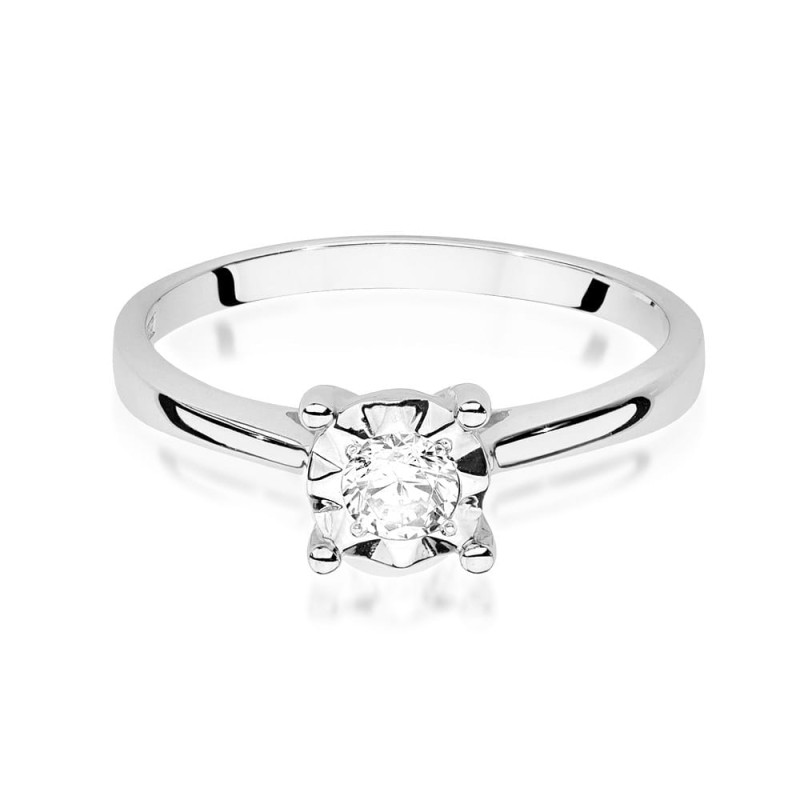 Pierścionek W447 Diament 0,20ct białe złoto