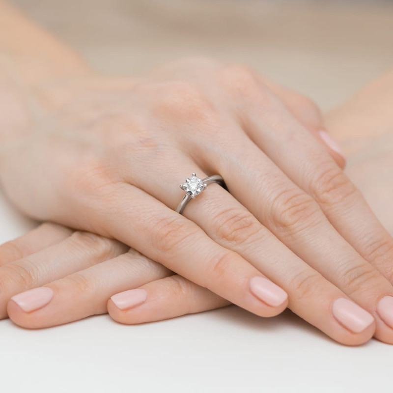 Pierścionek W447 Diament 0,20ct białe złoto