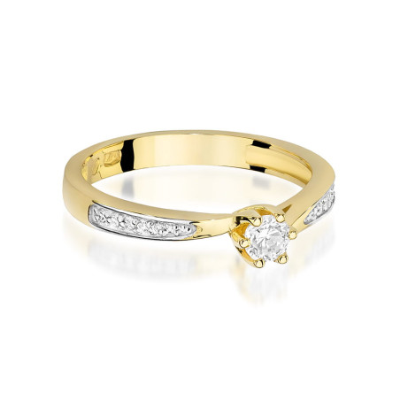 Pierścionek W453 Diament 0,15ct żółte złoto