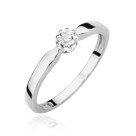 Pierścionek W450 Diament 0,10ct białe złoto