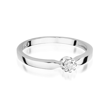 Pierścionek W450 Diament 0,10ct białe złoto