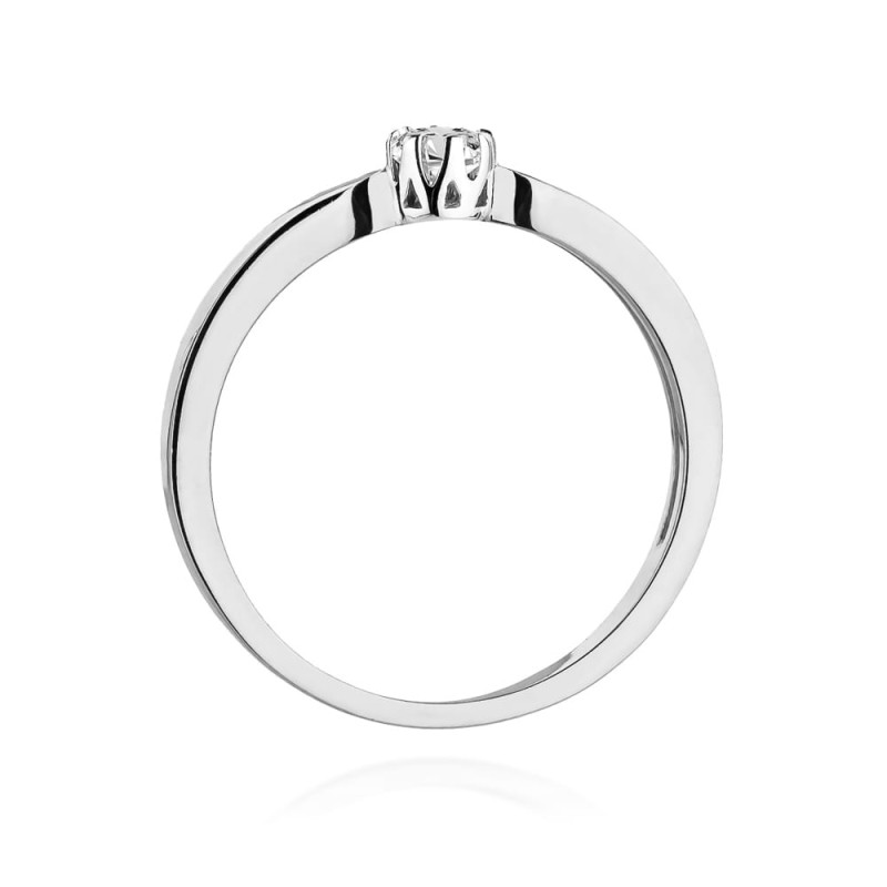 Pierścionek W450 Diament 0,10ct białe złoto