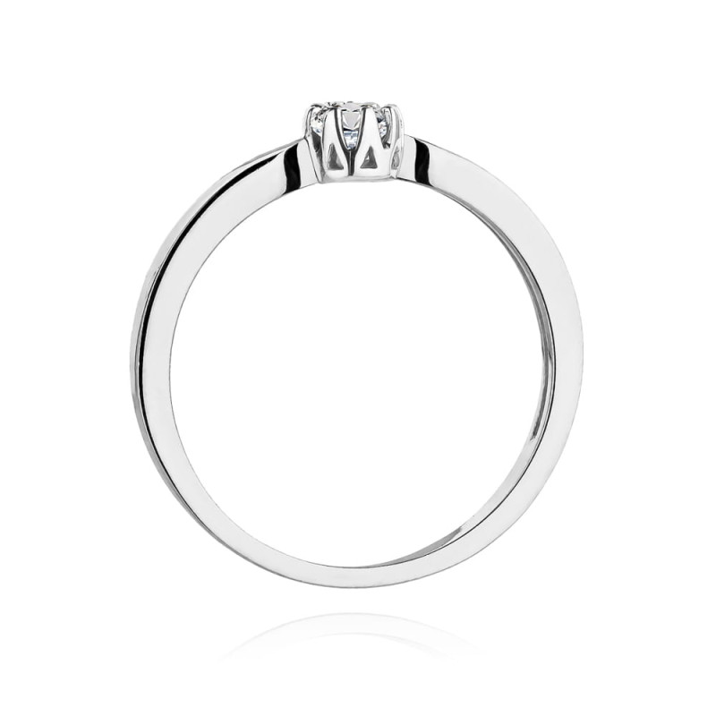 Pierścionek W450B Diament 0,15ct białe złoto