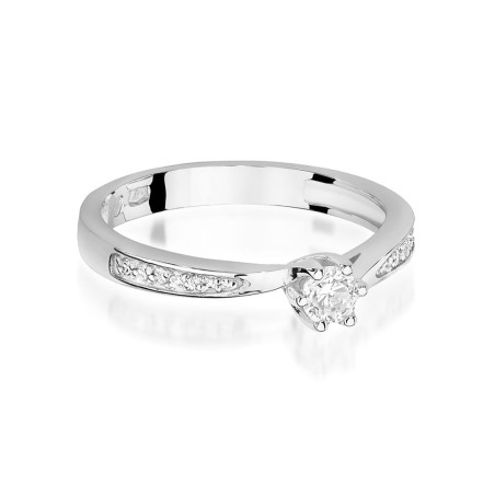 Pierścionek W453 Diament 0,15ct białe złoto