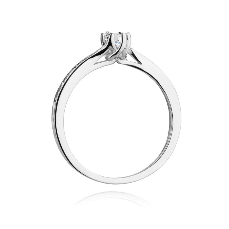 Pierścionek W453 Diament 0,15ct białe złoto