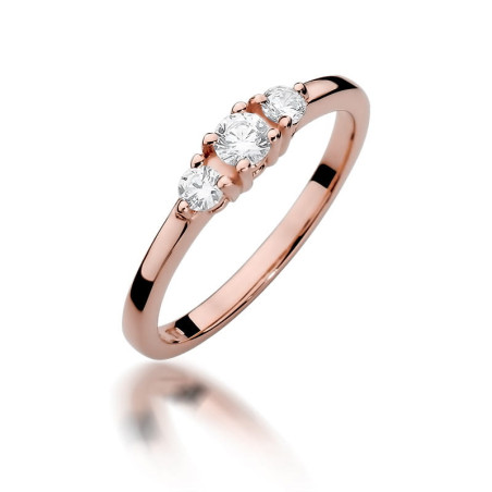 Pierścionek W377 Diament 0,15ct różowe złoto