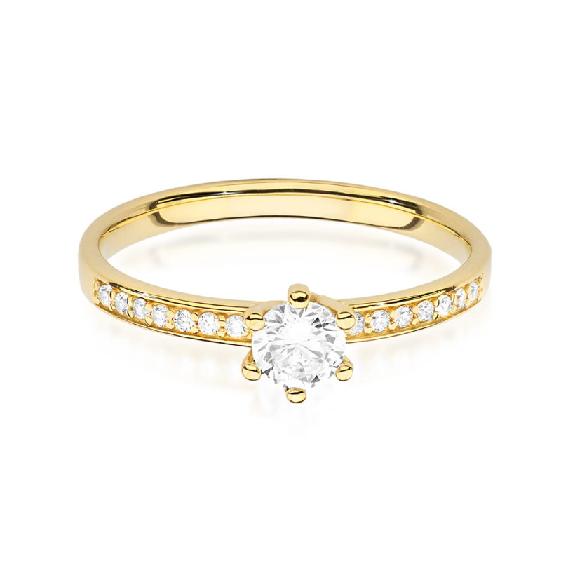 Pierścionek W459B Diament 0,25ct żółte złoto