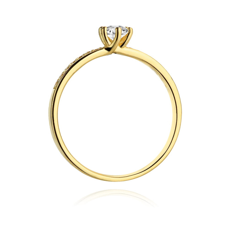 Pierścionek W459B Diament 0,25ct żółte złoto