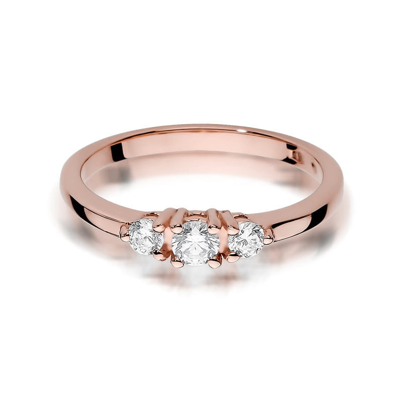 Pierścionek W377 Diament 0,15ct różowe złoto