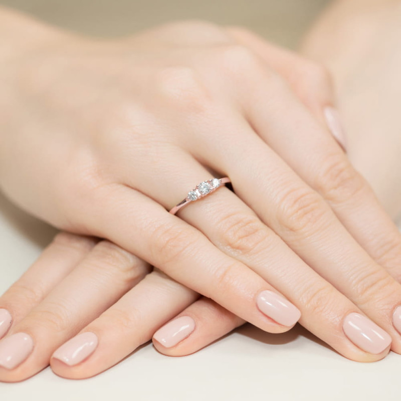 Pierścionek W377 Diament 0,15ct różowe złoto
