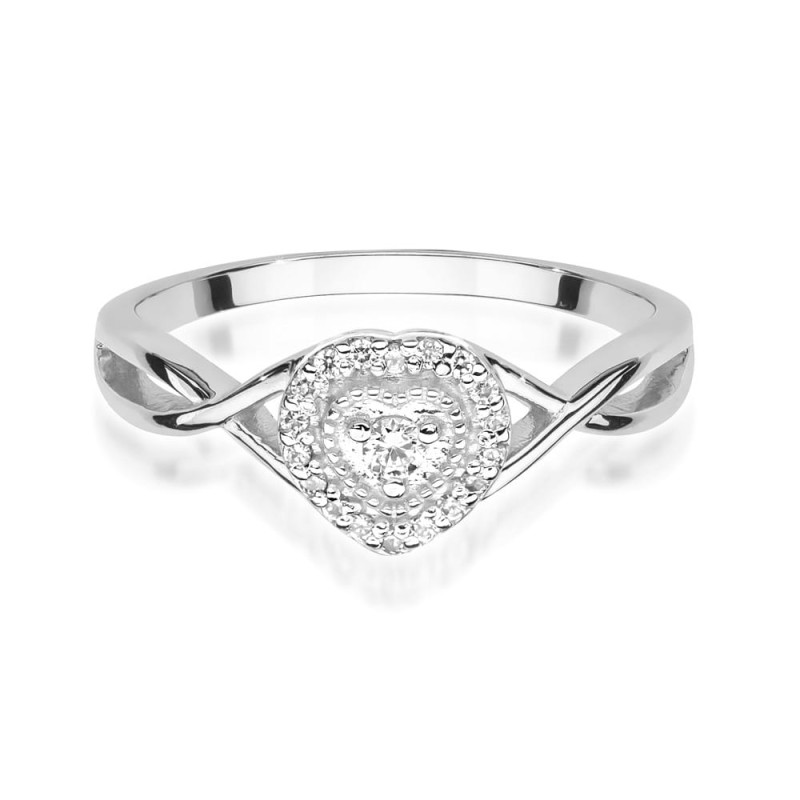Pierścionek W458 Diament 0,04ct białe złoto