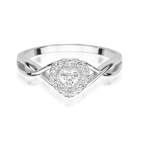 Pierścionek W458 Diament 0,04ct białe złoto