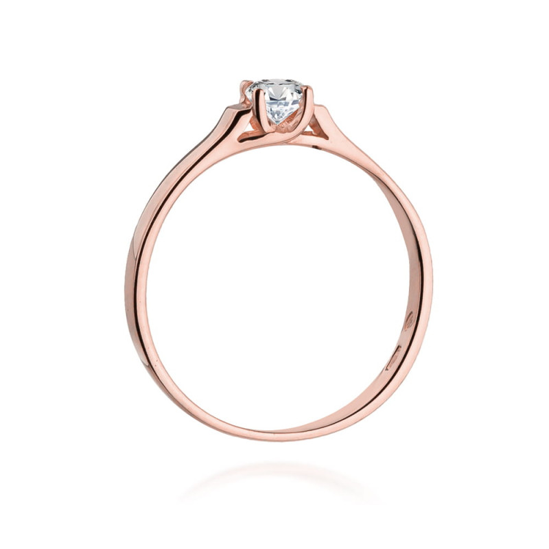 Pierścionek W381 Diament 0,18ct różowe złoto