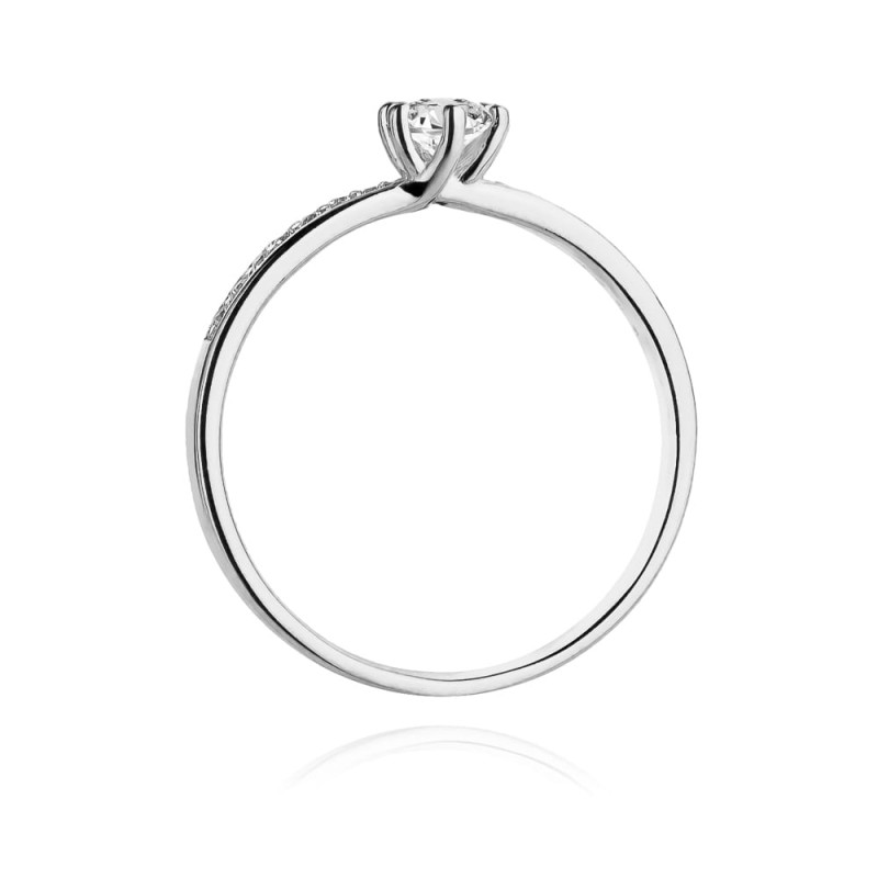 Pierścionek W459 Diament 0,10ct białe złoto