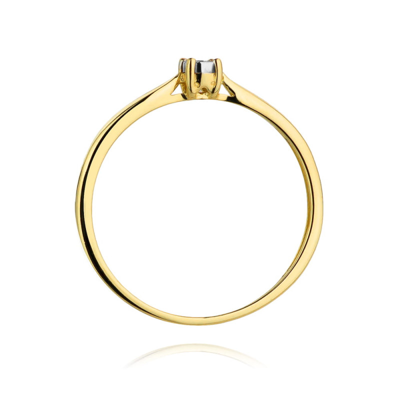 Pierścionek W461 Diament 0,01ct żółte złoto