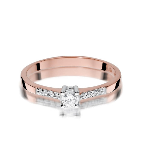 Pierścionek W382 Diament 0,15ct różowe złoto