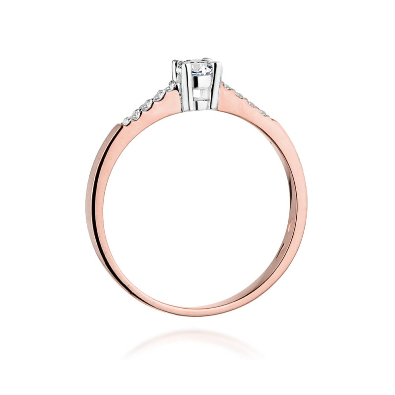 Pierścionek W382 Diament 0,15ct różowe złoto