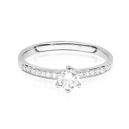 Pierścionek W459B Diament 0,25ct białe złoto