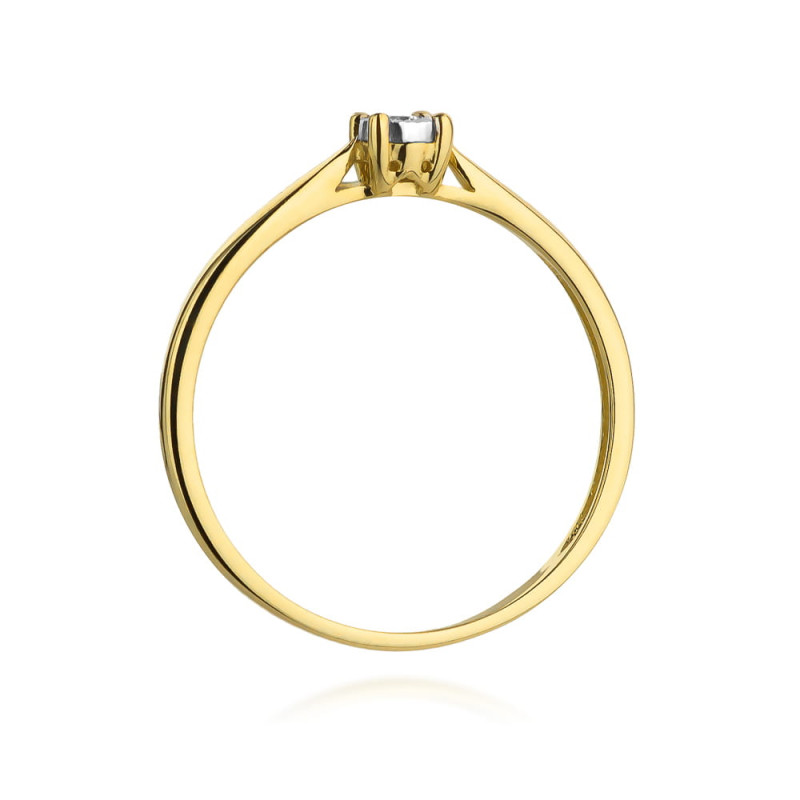 Pierścionek W461 Diament 0,03ct żółte złoto