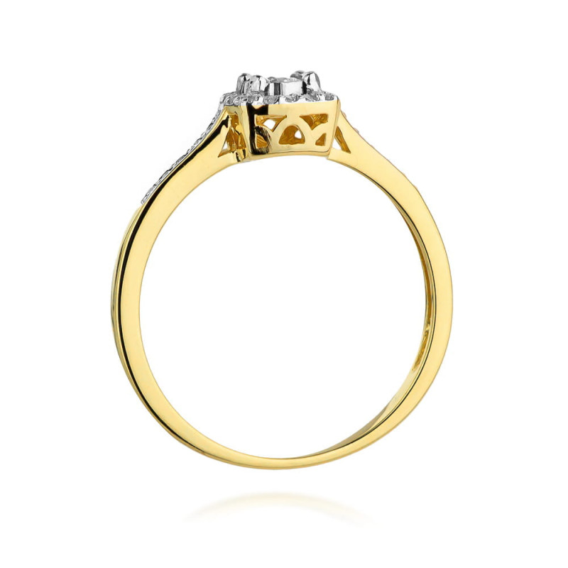 Pierścionek W462 Diament 0,08ct żółte złoto