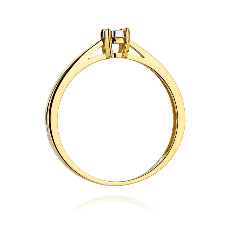 Pierścionek W463 Diament 0,02ct żółte złoto
