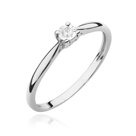 Pierścionek W461 Diament 0,03ct białe złoto
