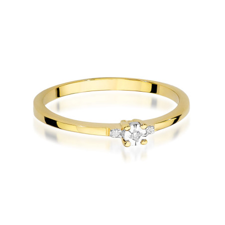 Pierścionek W0464 Diament 0,01ct żółte złoto