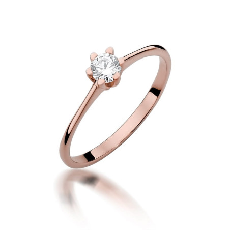 Pierścionek W387 Diament 0,23ct różowe złoto