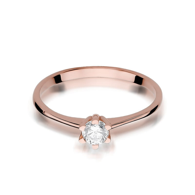 Pierścionek W387 Diament 0,23ct różowe złoto