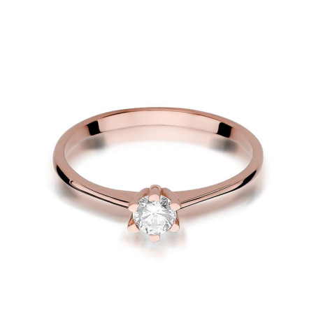 Pierścionek W387 Diament 0,23ct różowe złoto