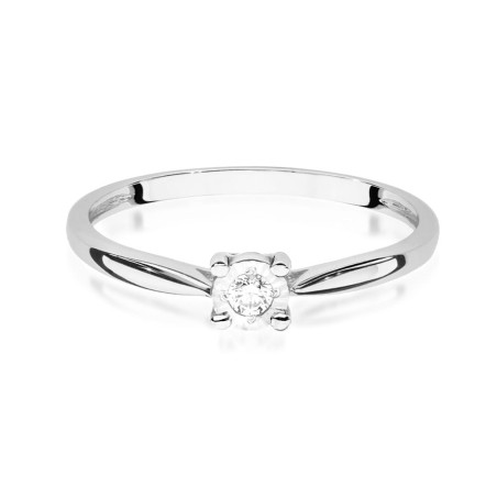 Pierścionek W461 Diament 0,08ct białe złoto