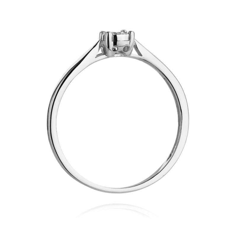 Pierścionek W461 Diament 0,08ct białe złoto
