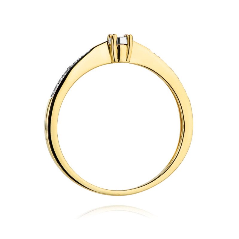 Pierścionek W465 Diament 0,01ct żółte złoto