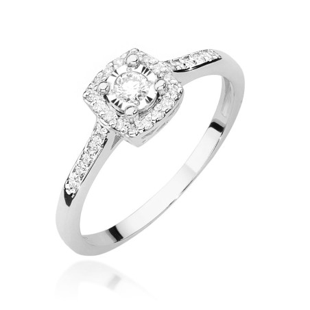 Pierścionek W462 Diament 0,08ct białe złoto