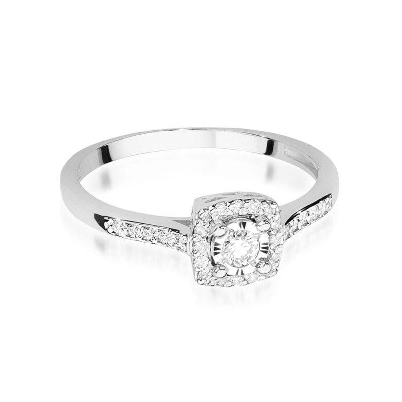 Pierścionek W462 Diament 0,08ct białe złoto
