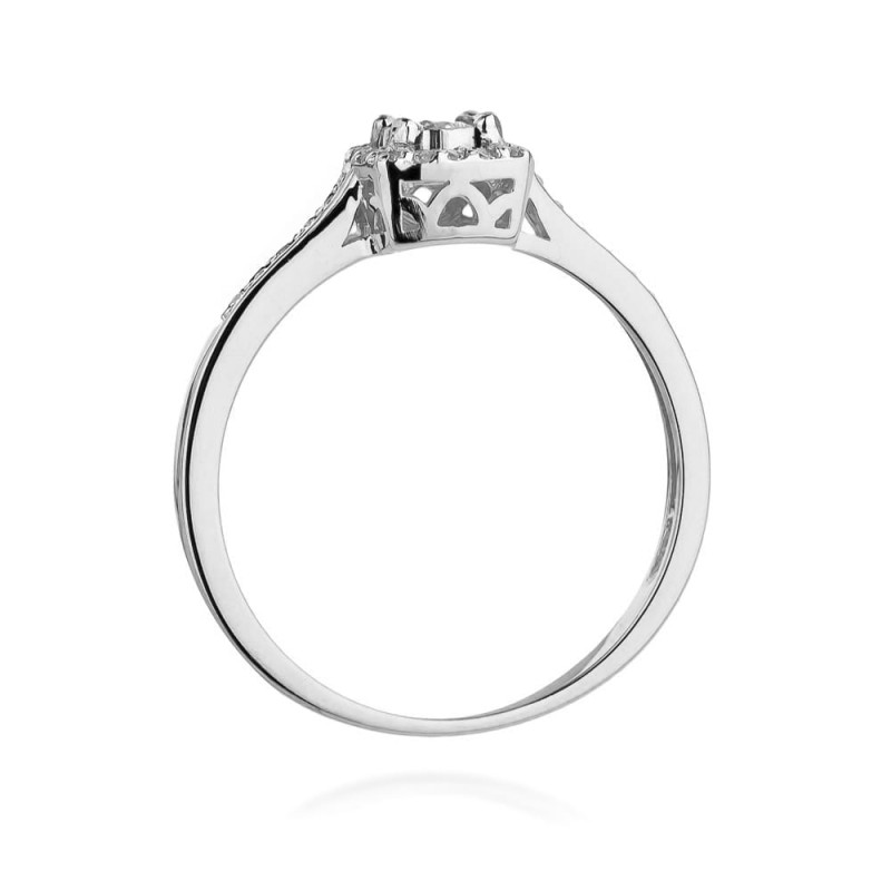 Pierścionek W462 Diament 0,08ct białe złoto