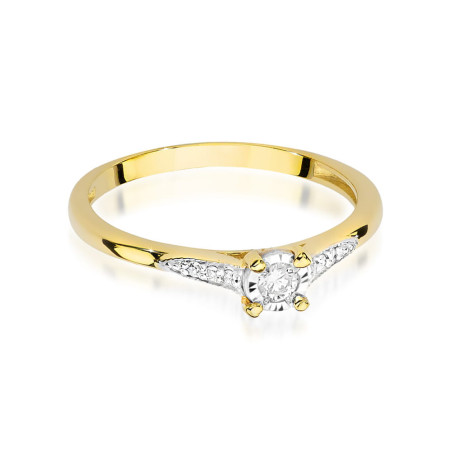 Pierścionek W0466 Diament 0,08ct żółte złoto