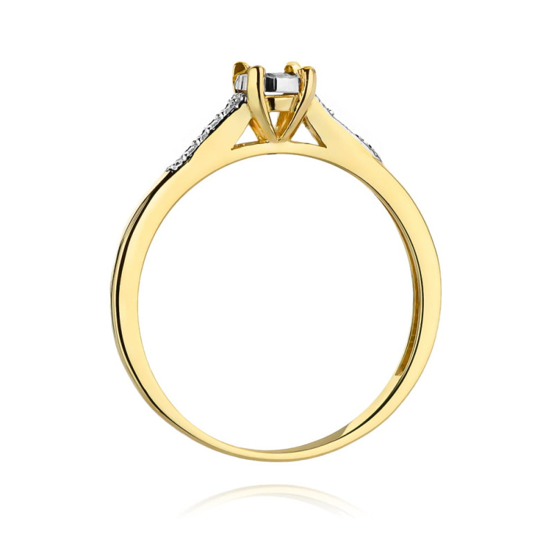 Pierścionek W0466 Diament 0,08ct żółte złoto