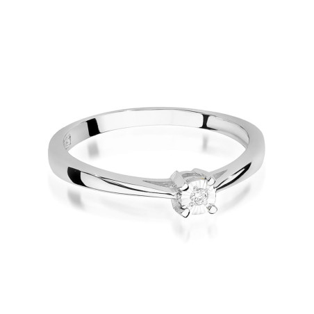 Pierścionek W463 Diament 0,02ct białe złoto